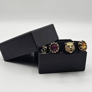 Gucci Black and Gold Bracelet with Gem Accents